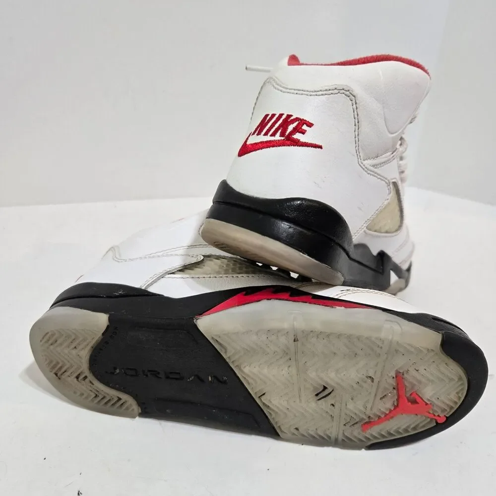 Nike Air Jordan 5 Retro FireRed SilverTongue 440889-102 Youth 1 / 32.5 Sneakers - Picture 5 of 6